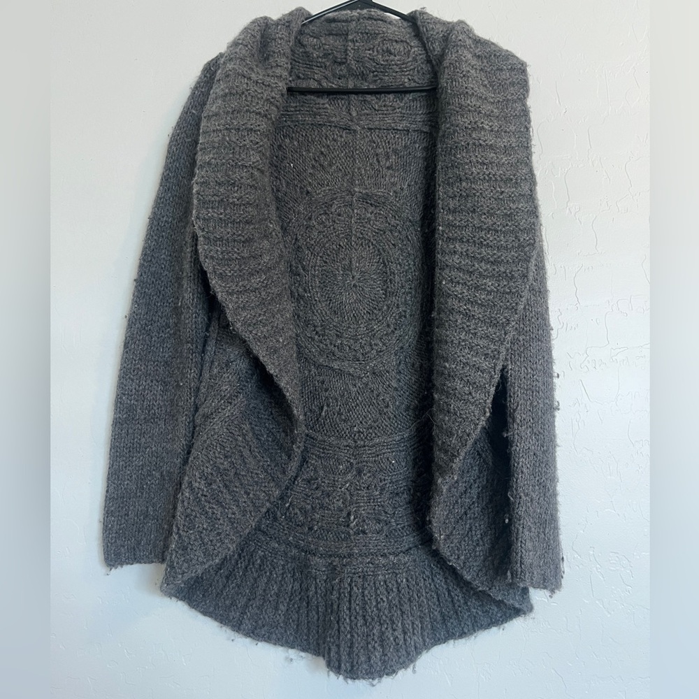Theory gray knit cardigan